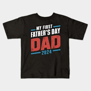 First Time Dad Est 2024 Kids T-Shirt